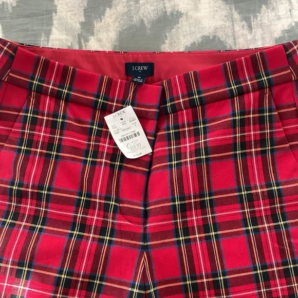 J crew mercantile tartan plaid pants EUC size 6 - Picture 2 of 9